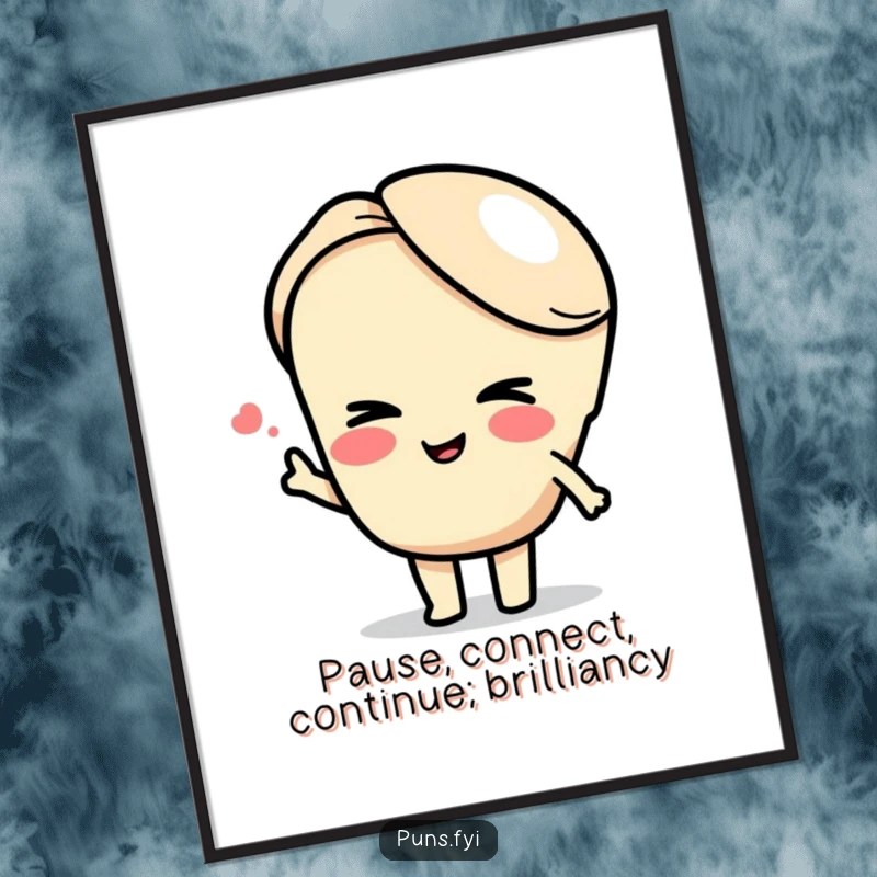 Funny Free Printable Wall Art: Witty semicolon character winking slyly, humorously linking two related concepts with style