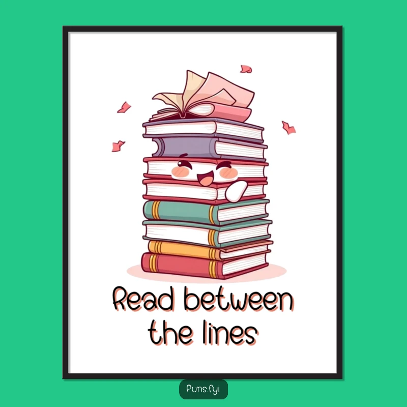 Funny Free Printable Wall Art: Joyful Books Stack, Literary Whimsy, Downloadable Art