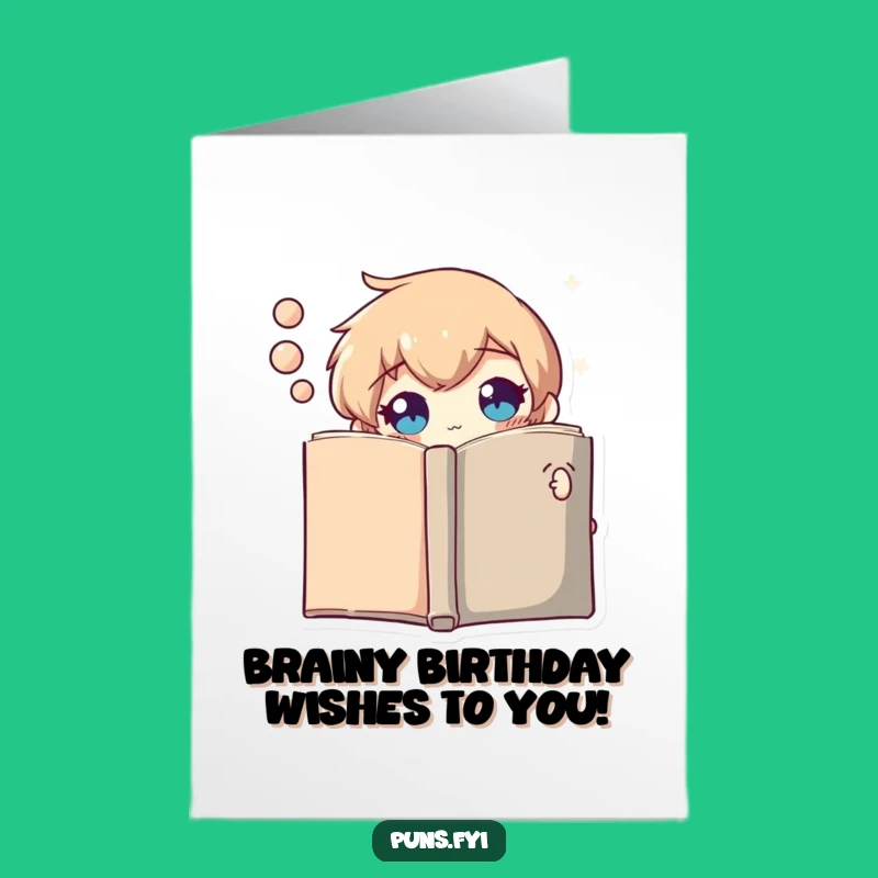 Free Printable Bday Card: Curious Thought Bubble, Bookish Humor, Perfect Downloadable Gift