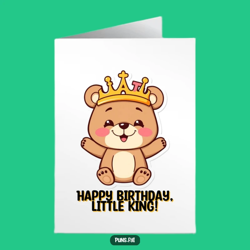 Free Printable Bear Cub Birthday Card: Funny DIY Downloadable Gift for Little Kings