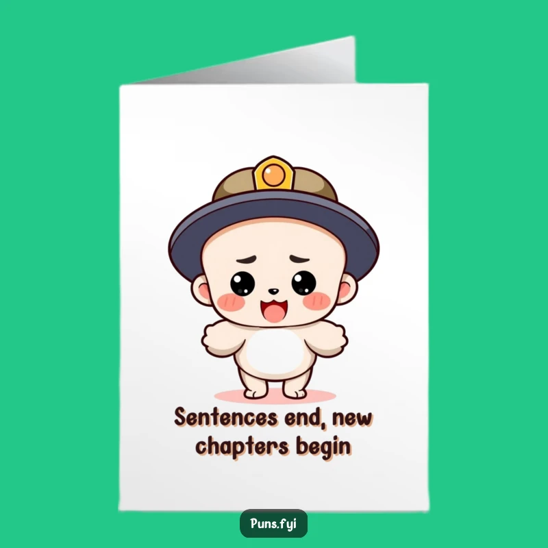 Free Printable Birthday Card: Funny Punny Sentence Character Landing Design - Downloadable Gift