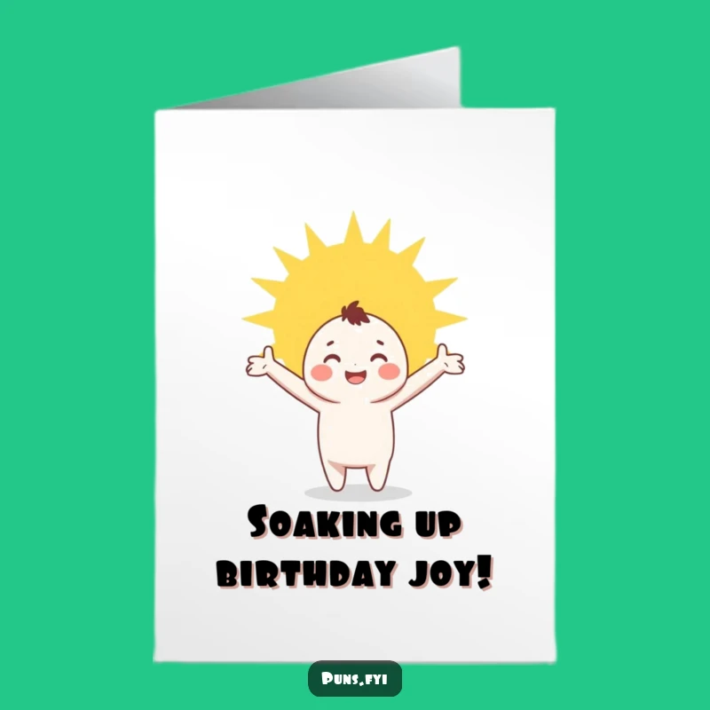 Free Printable Birthday Card: Happy Character Sunbeam Embrace Funny Gift