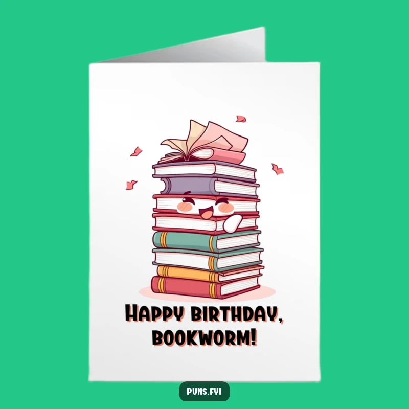 Free Printable Birthday Card: Joyful Books Stack, Literary Fun, Perfect Downloadable Gift