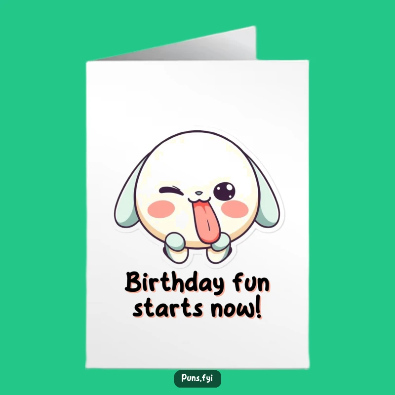 Free Printable Birthday Card: Playful Tongue Wink Funny Downloadable Gift
