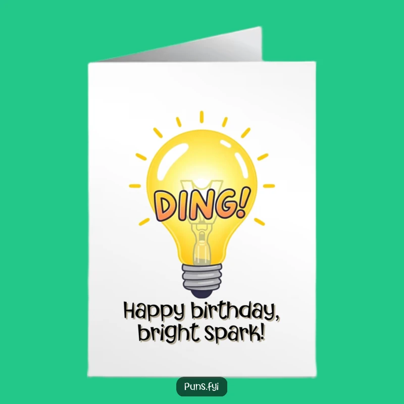 Free Printable Birthday Card: Bright Idea Bulb 'DING!' for a Clever Downloadable Gift