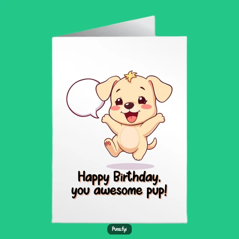 Excited Puppy Birthday Card: Free Printable Joyful Wishes Downloadable Gift