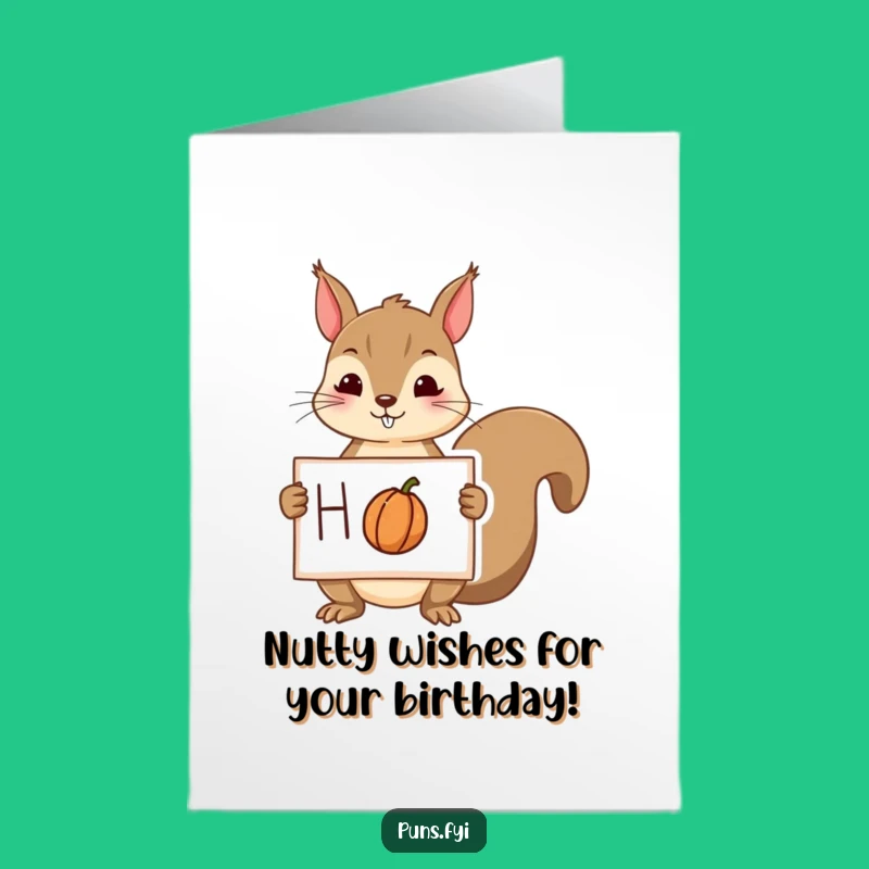 Funny Free Printable Birthday Card: Squirrel Nutty Wishes Downloadable Gift