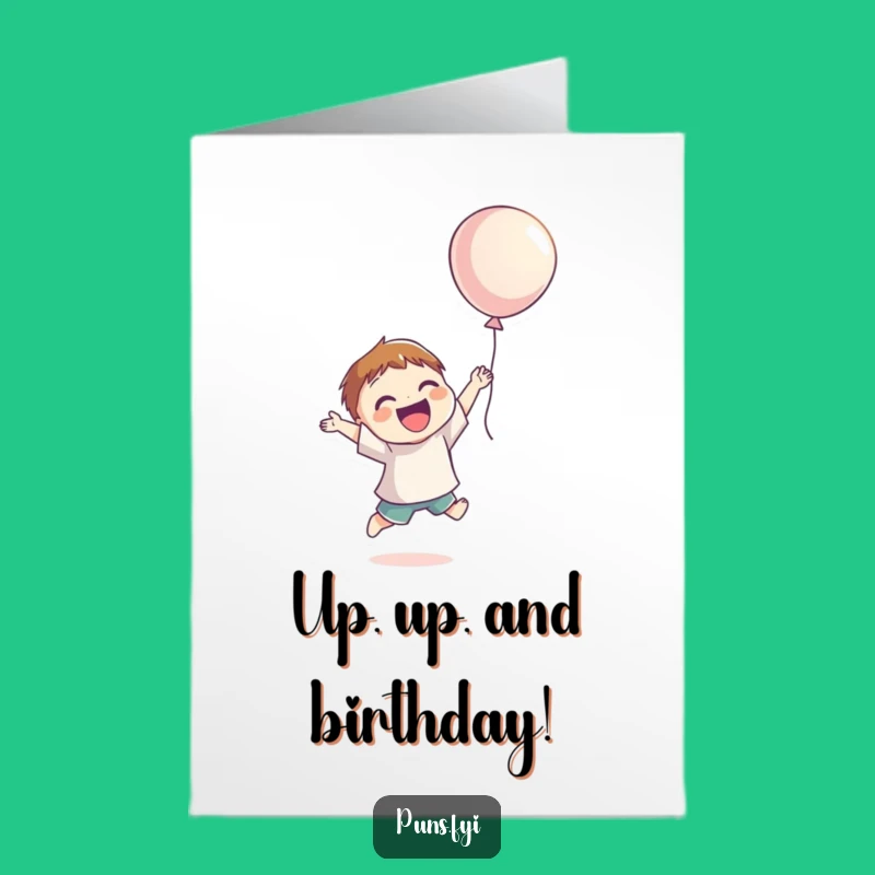 Free Printable Joyful Jumping Birthday Card: Uplifting Downloadable Gift for a Happy Day