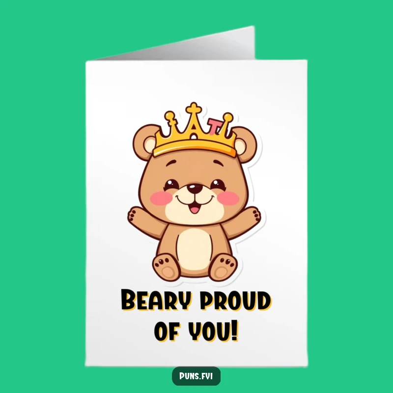 Free Printable Bear Cub Congrats Card: Funny DIY Downloadable for Little Champions