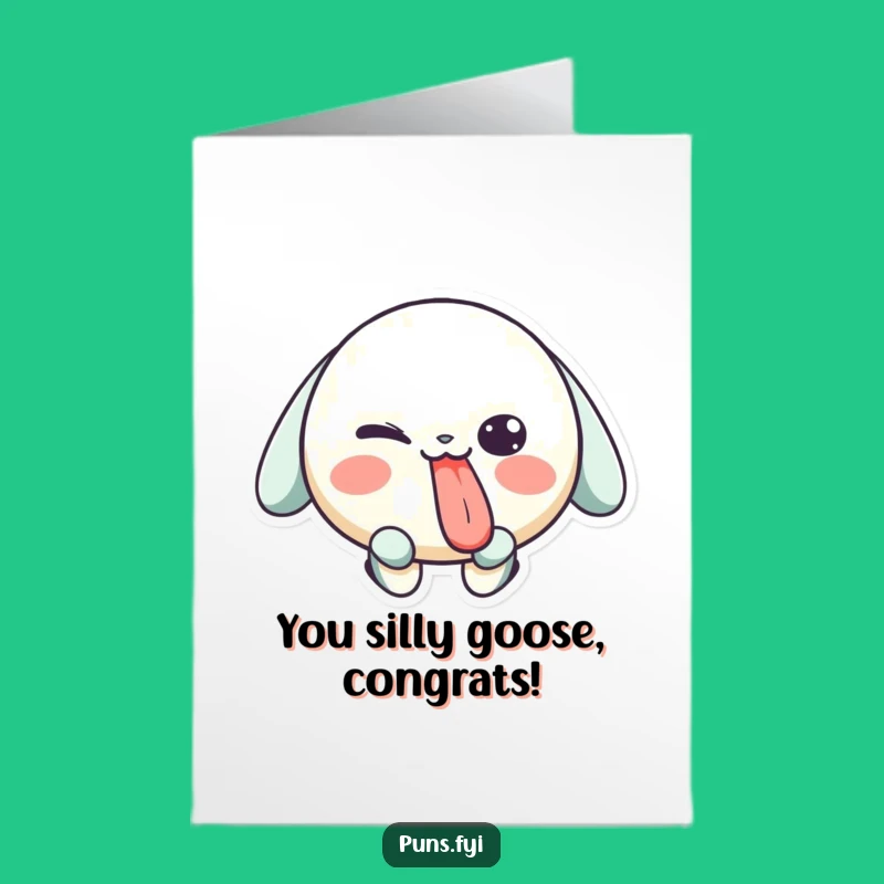 Free Printable Congrats Card: Playful Tongue Wink Funny Achievement Gift
