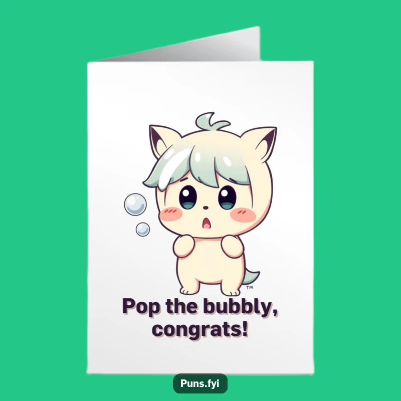 Free Printable Congrats Card: Shocked Character Bubble Pop Funny Downloadable Gift