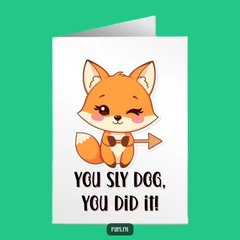 Free Printable Fox Congrats Card: You Nailed It! Funny Downloadable Greeting for Big Wins