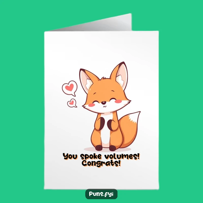 Free Printable Kawaii Fox Congrats Card: Juggling Success, Playful Downloadable Cheers!