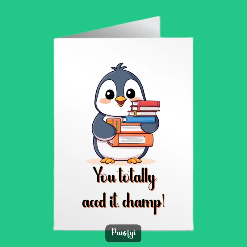 Free Printable Penguin Bookworm Congratulations Card - Celebrate with Humor!
