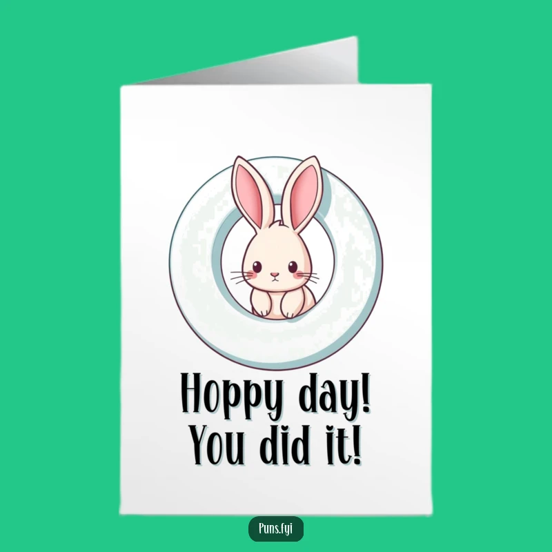 Free Printable Rabbit Congrats Card: Alphabet Adventure Downloadable Gift