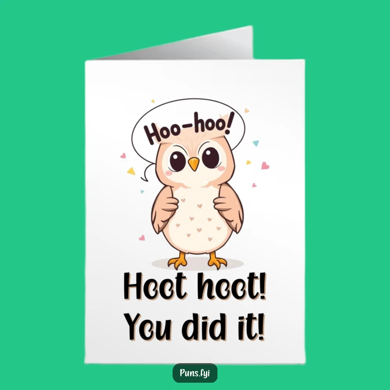 Free Printable Owl Congratulations Card: Hoo-hoo! Celebrate Success with a Funny Downloadable Greeting