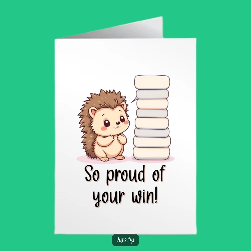 Free Printable Congrats Card: Pondering Kawaii Hedgehog! Clever Downloadable DIY Gift