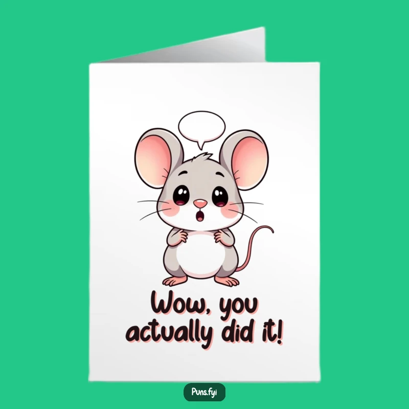Free Printable Congrats Card: Shocked Kawaii Mouse! Amazing Downloadable DIY Gift