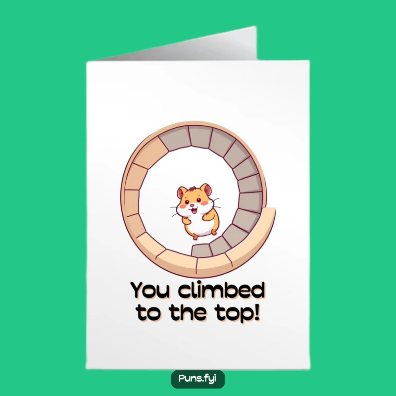 Free Printable Hamster Congrats Card: Upward Journey Downloadable Gift