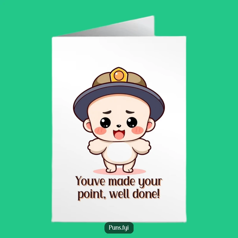 Free Printable Congrats Card: Punny Sentence Character Landing - Unique Downloadable Congratulations Gift