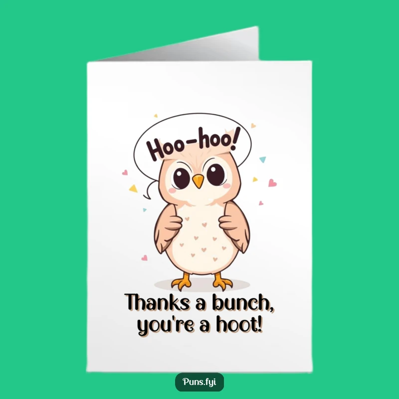 Free Printable Owl Thank You Card: Hoo-hoo! Express Gratitude with a Funny Downloadable Note
