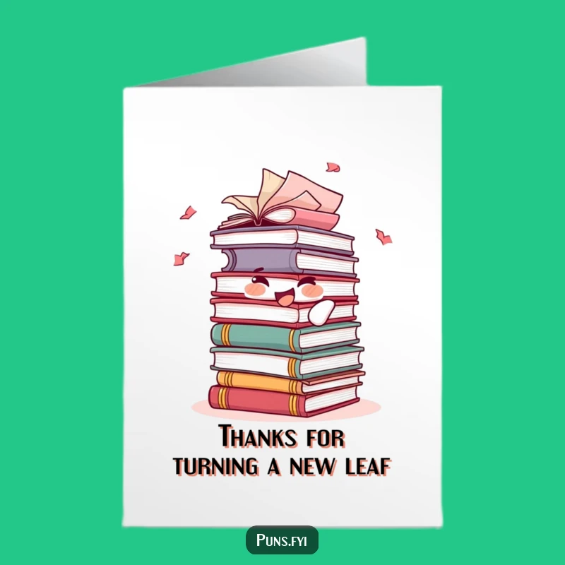 Free Printable Thank You Card: Books Stack’s Gratitude, Humorous Downloadable Note