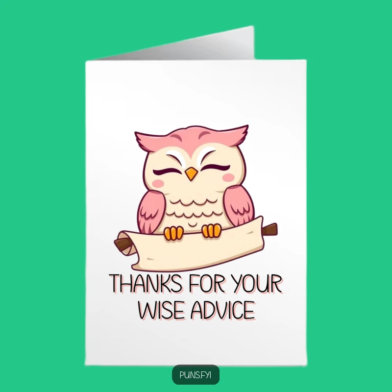 Free Printable Thank You Card: Owl's Winking Thanks, Funny Downloadable Gift