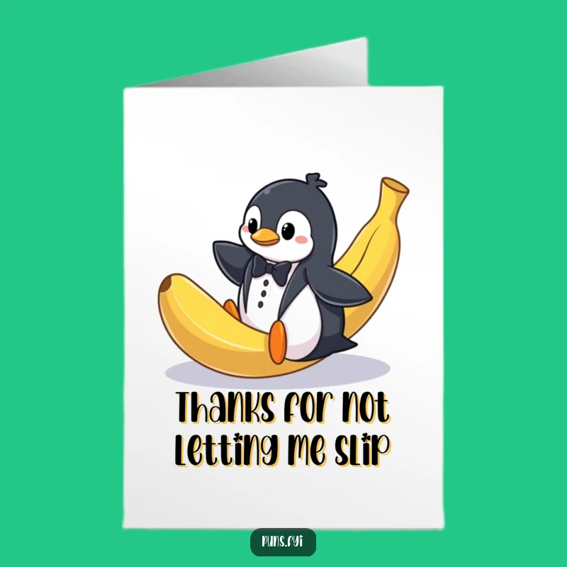 Free Printable Thank You Card: Penguin Tuxedo Slip! Funny Downloadable Appreciation Gift