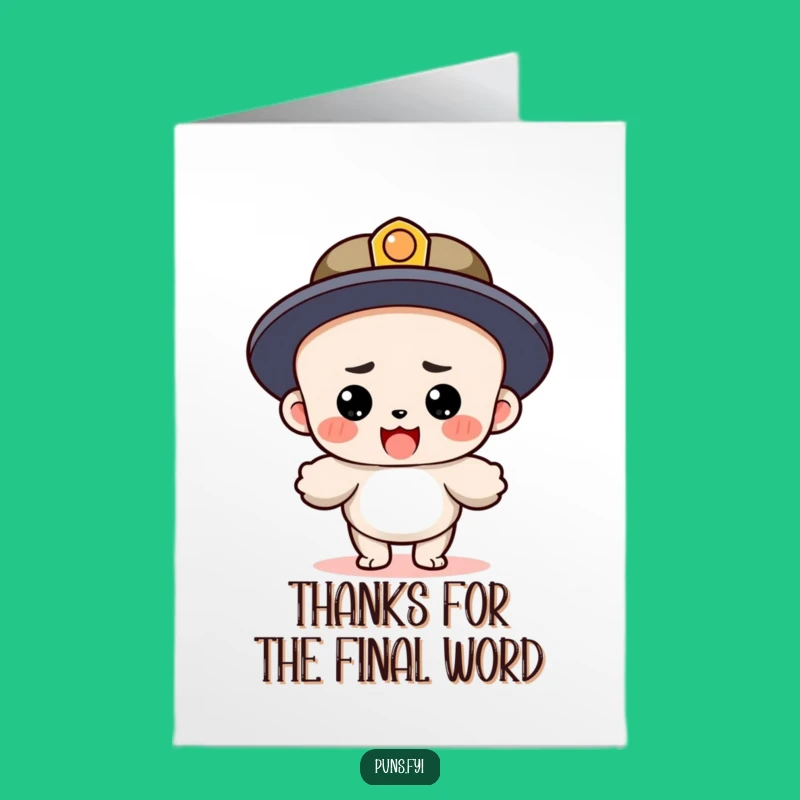 Free Printable Thank You Card: Punny Sentence Character Landing - Heartfelt Downloadable Appreciation Gift