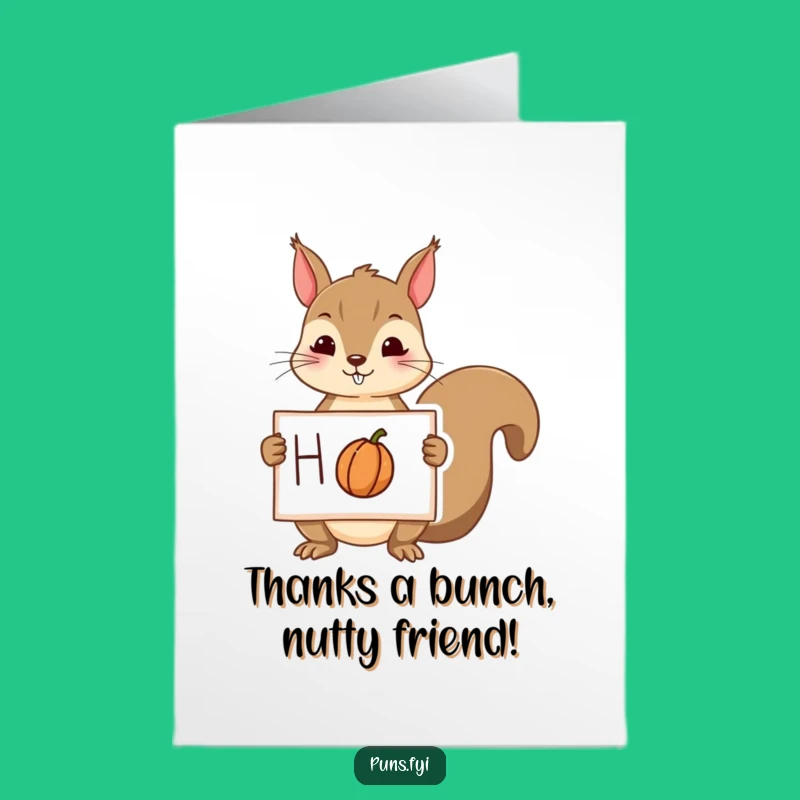 Free Printable Thank You Card: Squirrels Grateful Nut Drawing Downloadable Gift