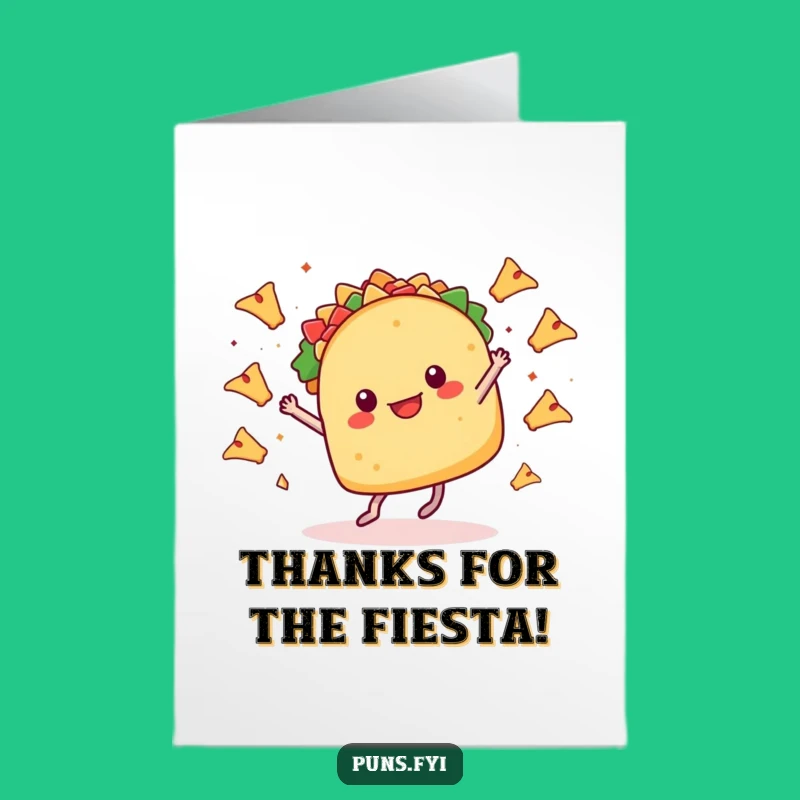 Free Printable Thank You Card: Taco Dance Thanks! Funny Downloadable Appreciation Gift