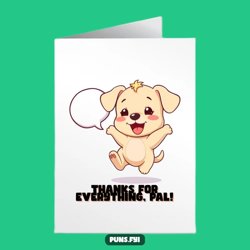 Thank You Puppy Card: Free Printable Excited Gratitude Downloadable Gift