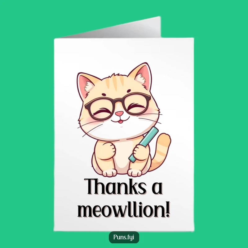 Thank You Genius Cat Card: Free Printable Smart Thanks Downloadable Gift