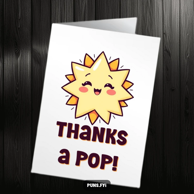 Funny Free Printable Thank You Card: A cartoon star exploding with a 'POP!' graphic, conveying enthusiastic appreciation and gratitude.