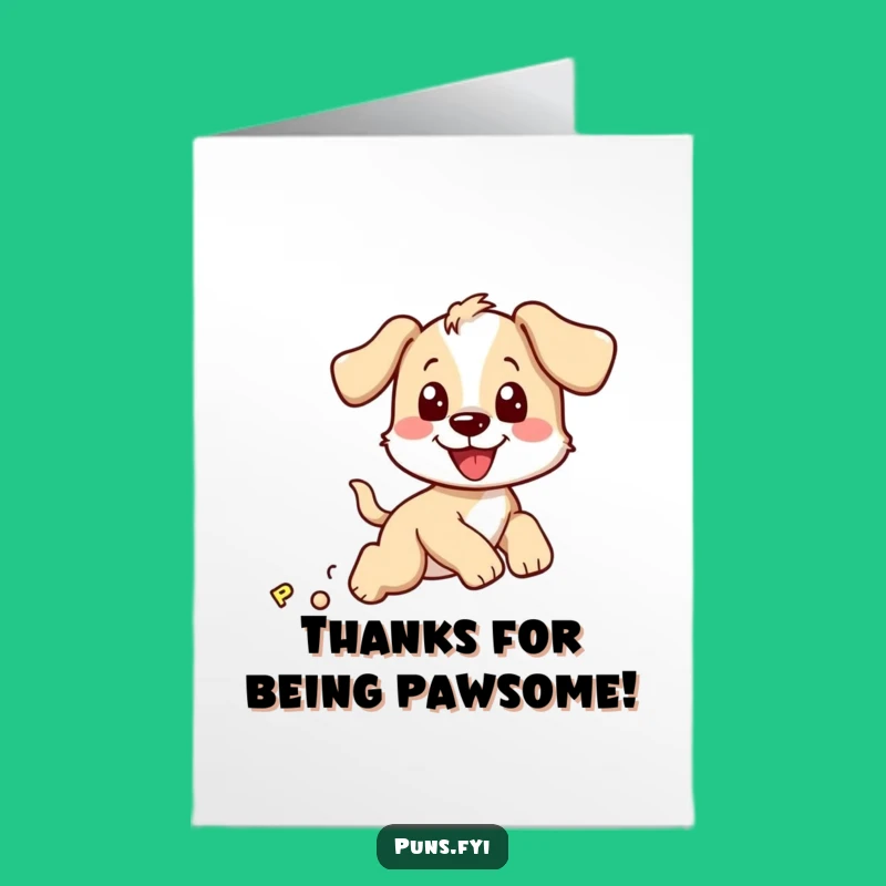 Free Printable Thank You Card: Puppy P Chase - Heartfelt & Funny Downloadable Gift