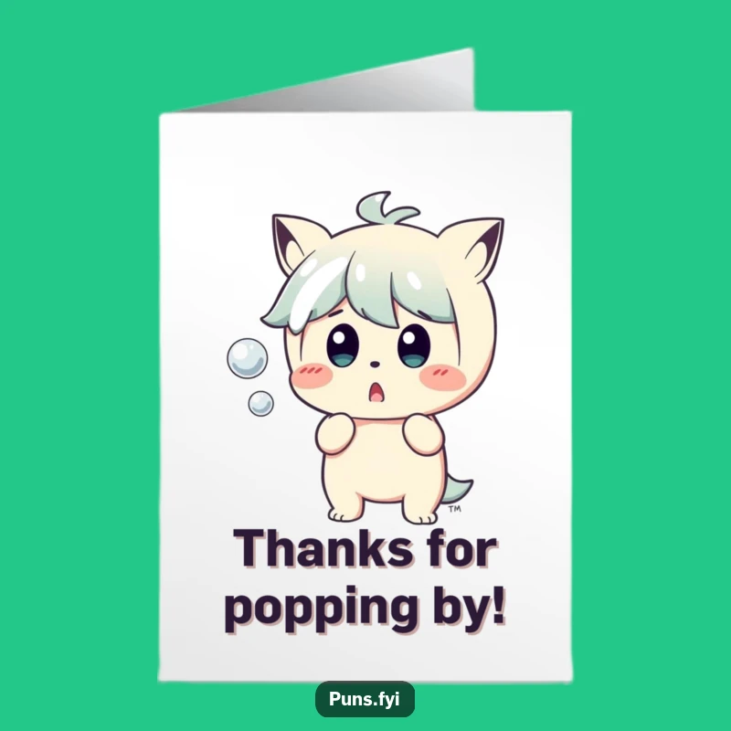 Free Printable Thank You Card: Startled Character Bubble Pop Funny Downloadable Gift