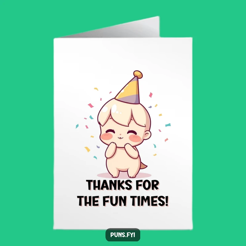 Free Printable Party Character Thank You Card: Confetti Poof Funny Downloadable Gift