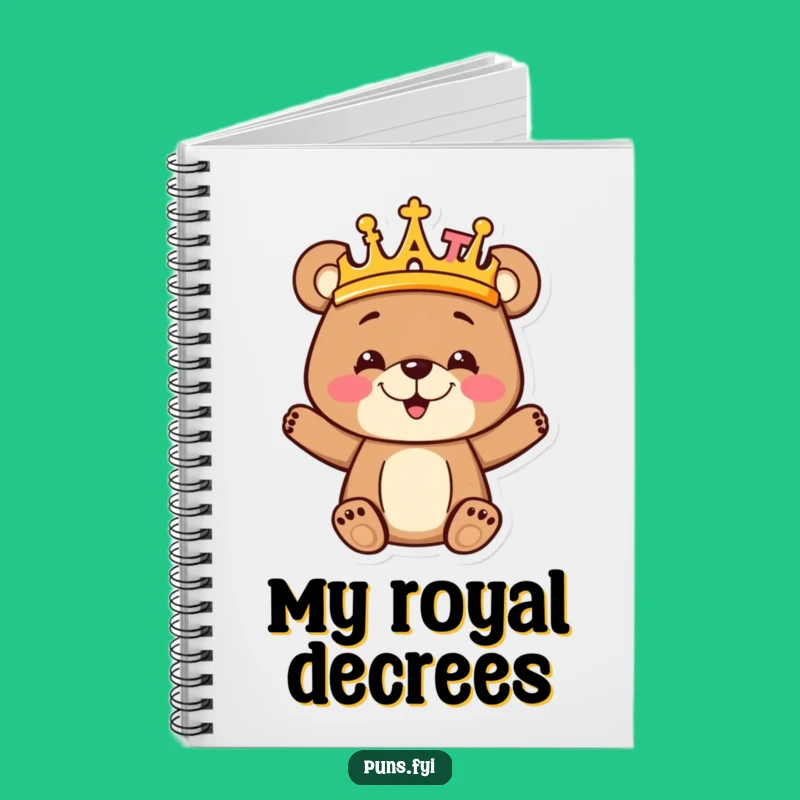Funny Bear Cub Crown Notebook: Letter King, Perfect Gift for Learners
