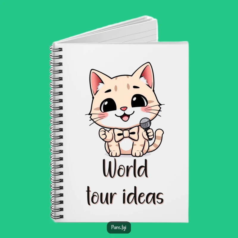 Funny Cat Notebook: Microphone Singer Journal - Gift Idea