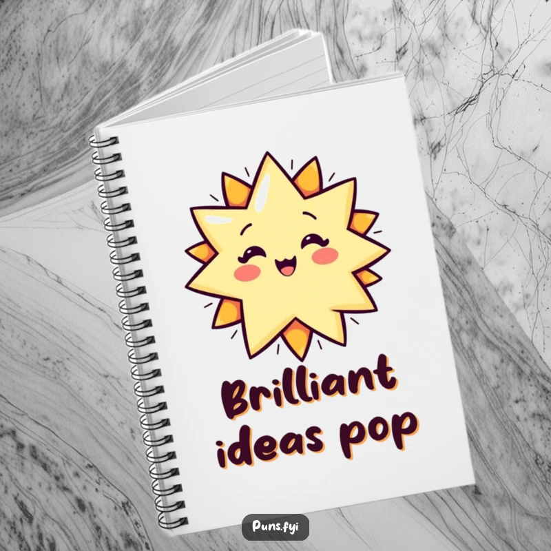 Funny Notebook with a cartoon star exploding in a POP! effect, ideal for capturing notes with humor and energy.