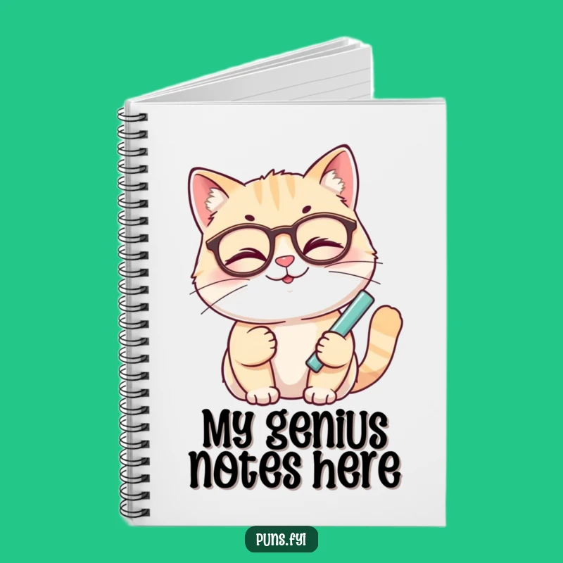 Funny Winking Cat Chalk Notebook - Smart Journal, Hilarious Stationery Gift