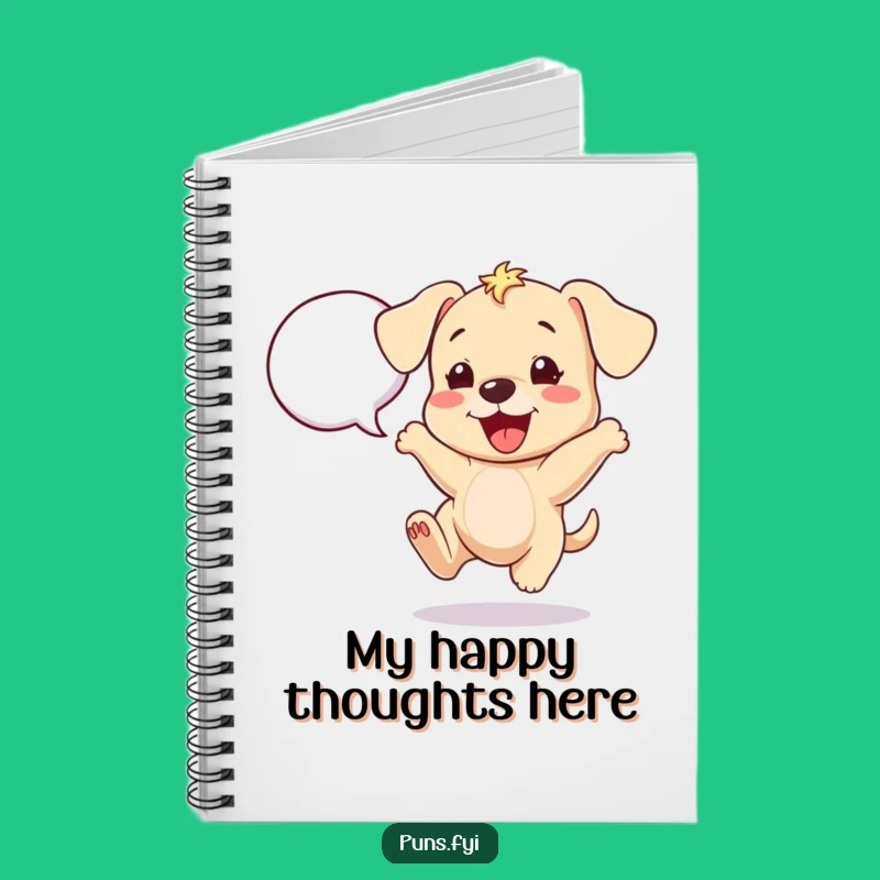 Funny Excited Puppy Notebook - Cheerful Journal, Dog Themed Stationery Gift