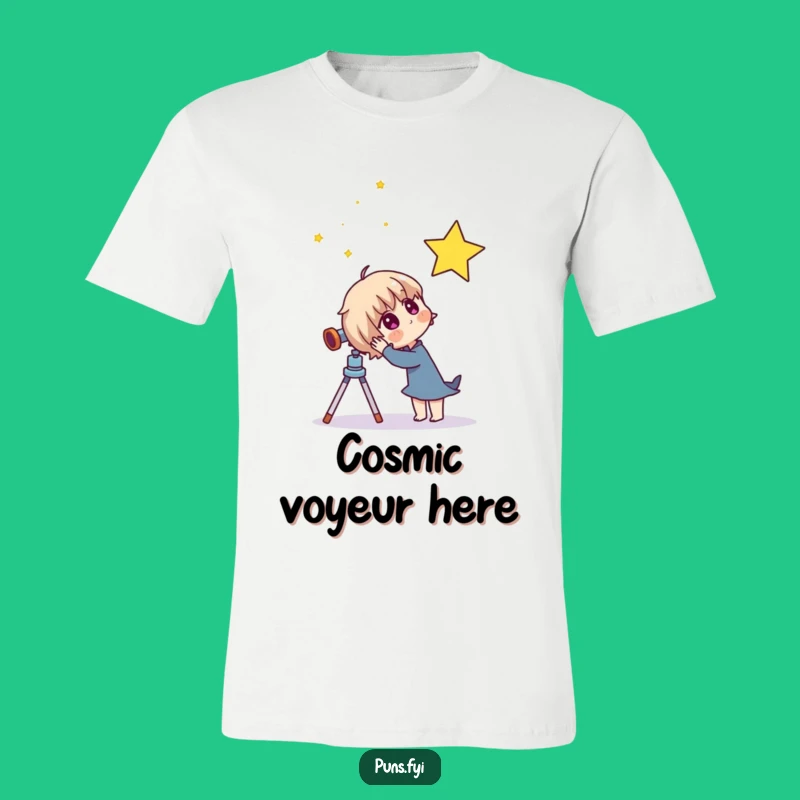 Funny Curious Star Gazer T-Shirt - Adorable Character Astronomy Tee Gift
