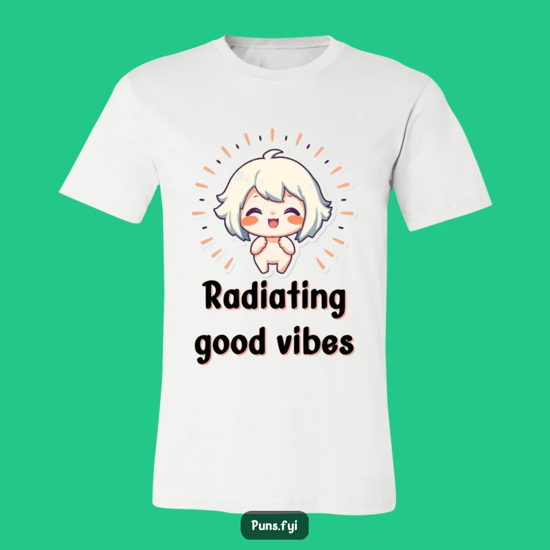 Funny Joy Radiating T-Shirt: Beaming Character, Wearable Sunshine