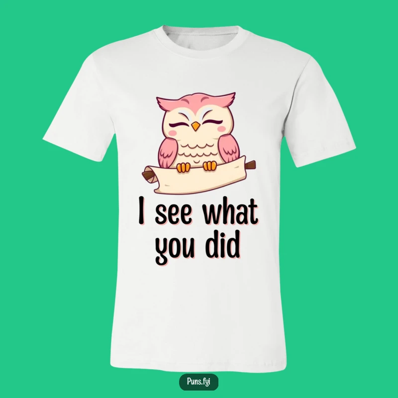 Funny Kawaii Owl T-Shirt: Winking Scholar Tee, Ideal Funny Gift for Book Lovers
