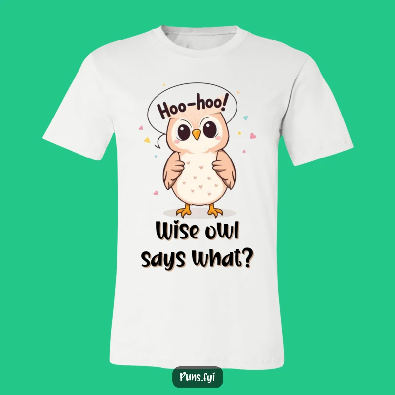 Funny Owl Hoo-hoo Confetti T-Shirt: Cute Cartoon Bird Tee, Funny Gift