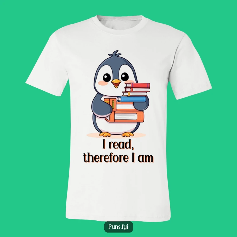 Funny Penguin Reading T-Shirt: Happy Book Lover Graphic Tee, Awesome Gift