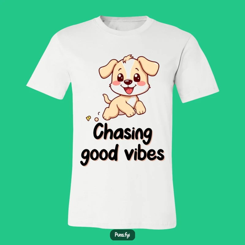 Funny Puppy Chasing P T-Shirt: Hilarious Dog Graphic Tee for Laughs