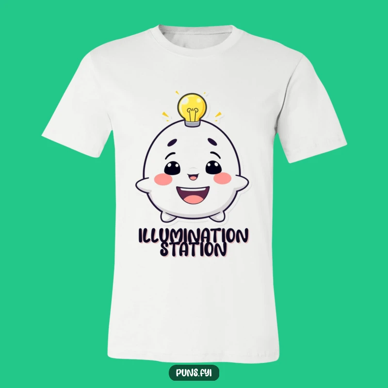 Funny Lightbulb Idea T-Shirt: Genius Character Grinning Wide, Hilarious Wearable Brainwave