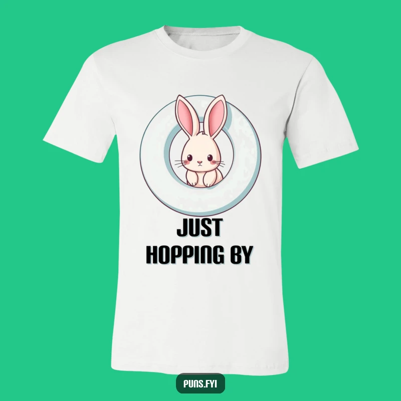Funny Rabbit T-Shirt: Curious Peek from a Giant Letter Funny Gift